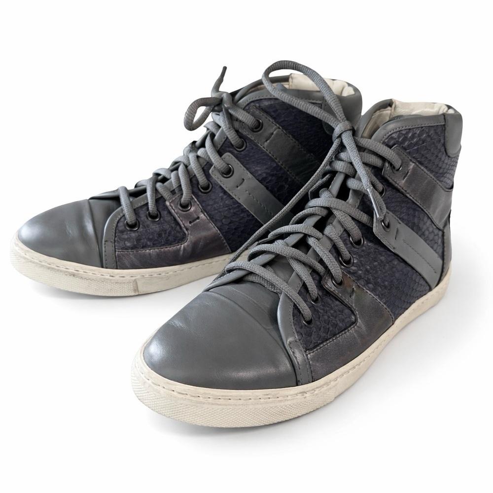 Lanvin snakeskin and iridescent high top sneakers. 6.5